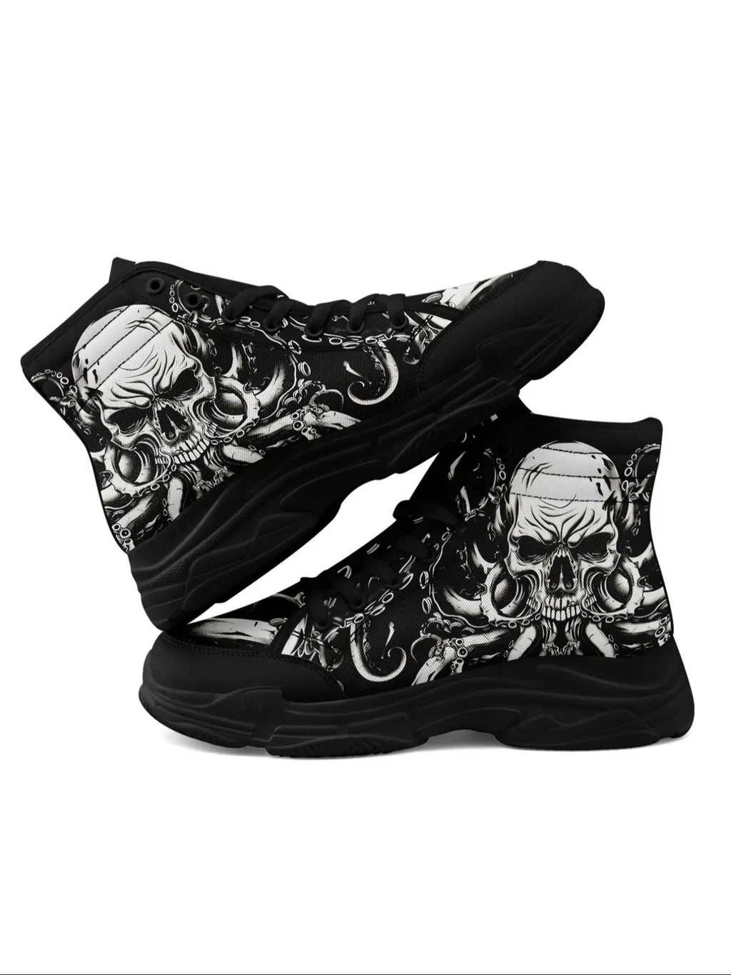 Men'S Halloween Theme Animal Print Decor High Top Sneakers, Casual Comfortable Breathable Sports Shoes, Fashionable Sneakers for Daily Wear, Graphic Print Sneakers