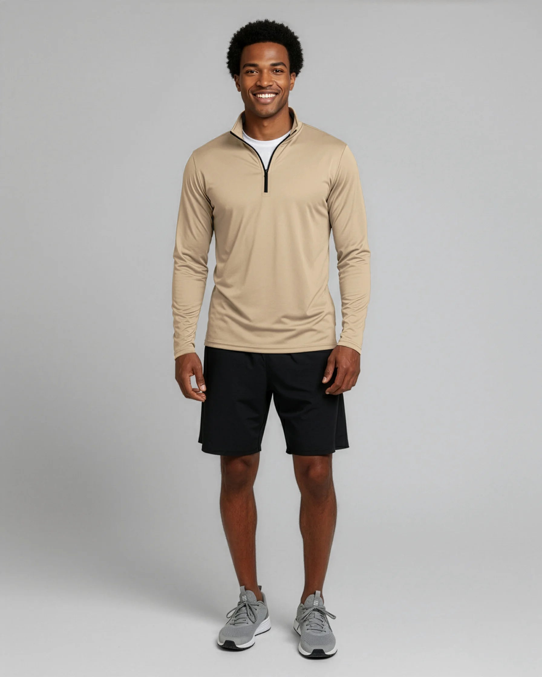 3 Pack: Men'S Dry-Fit Active Quarter Zip Long Sleeve Athletic Performance Pullover (Available in Big & Tall)
