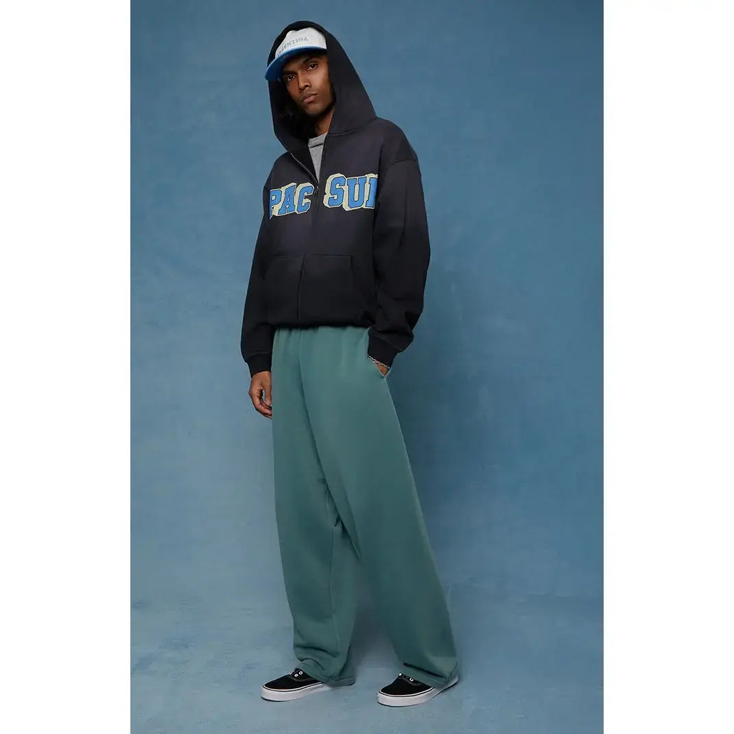 Pacsun Men'S Green Washed Fleece Extreme Baggy Sweatpants