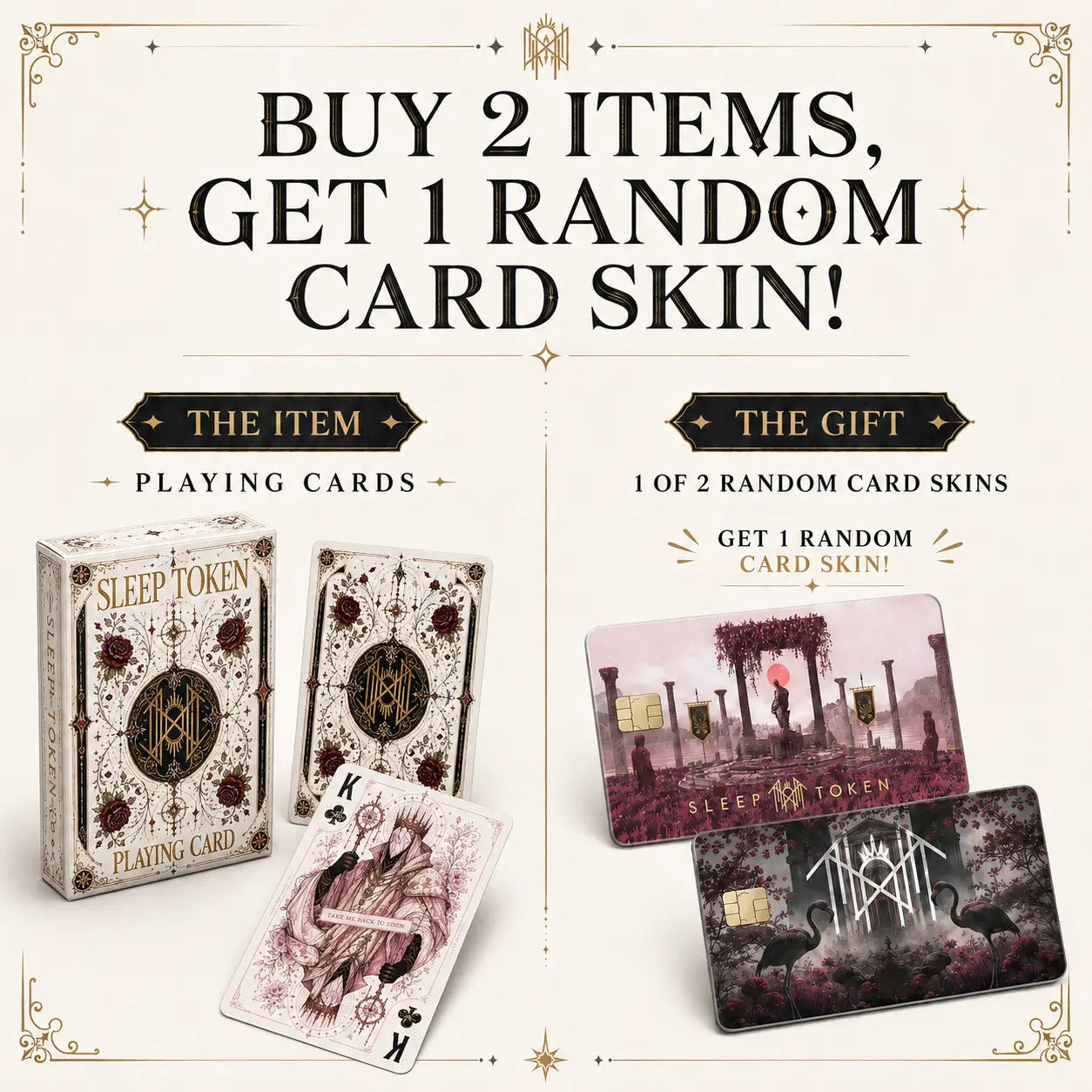 Sleep Token Playing Card Deck | Rock Music Band Collectible Poker Card Game | Gothic Fantasy Gift for Gamers and Fans