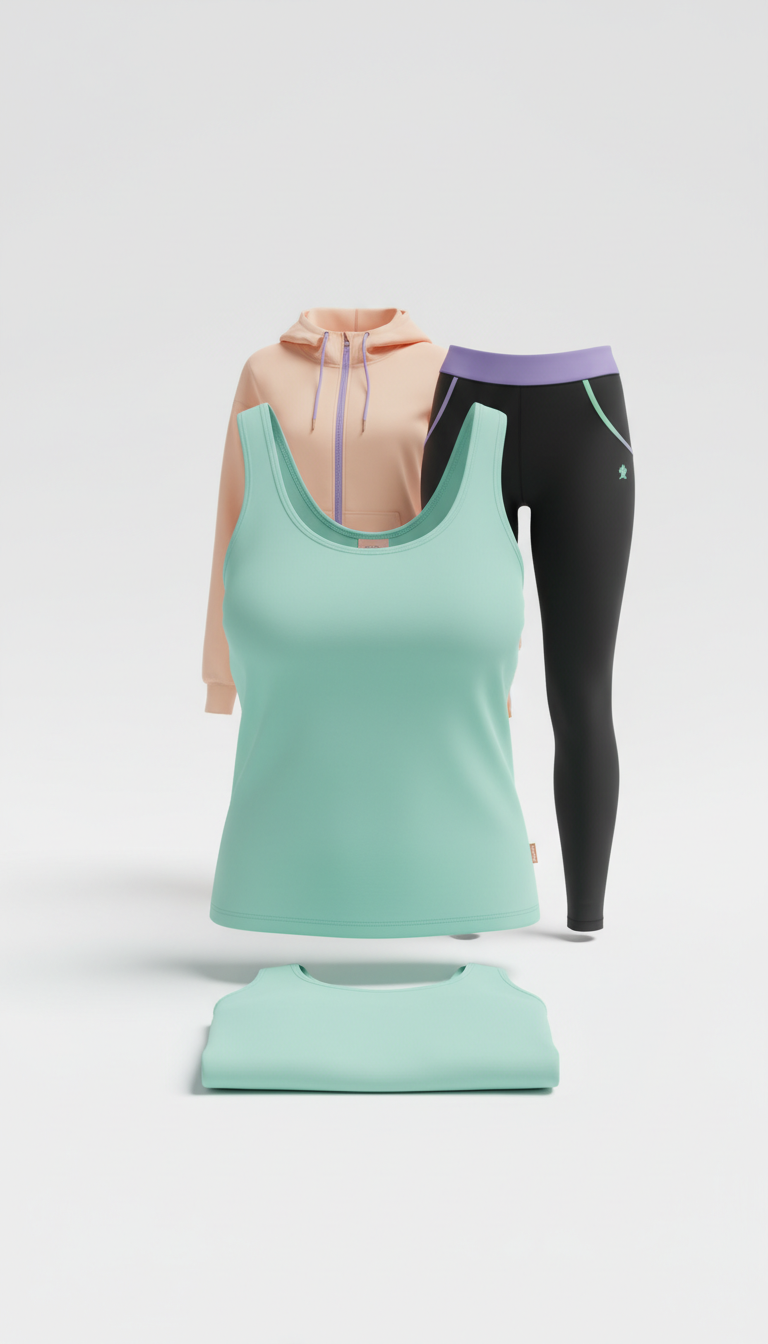 Fresh Mint athleisure tank top for group workouts