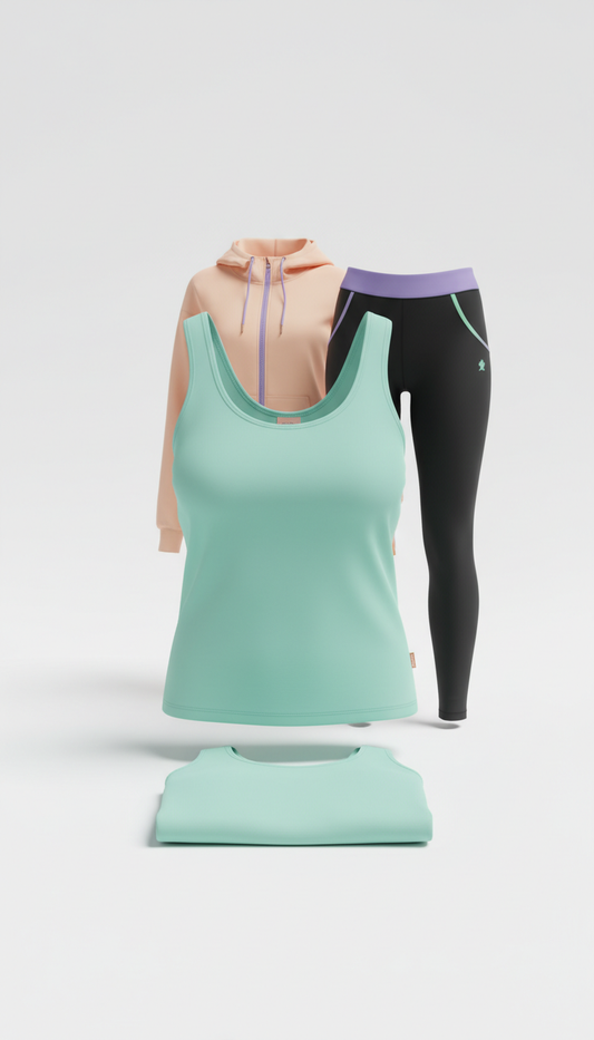 Fresh Mint athleisure tank top for group workouts