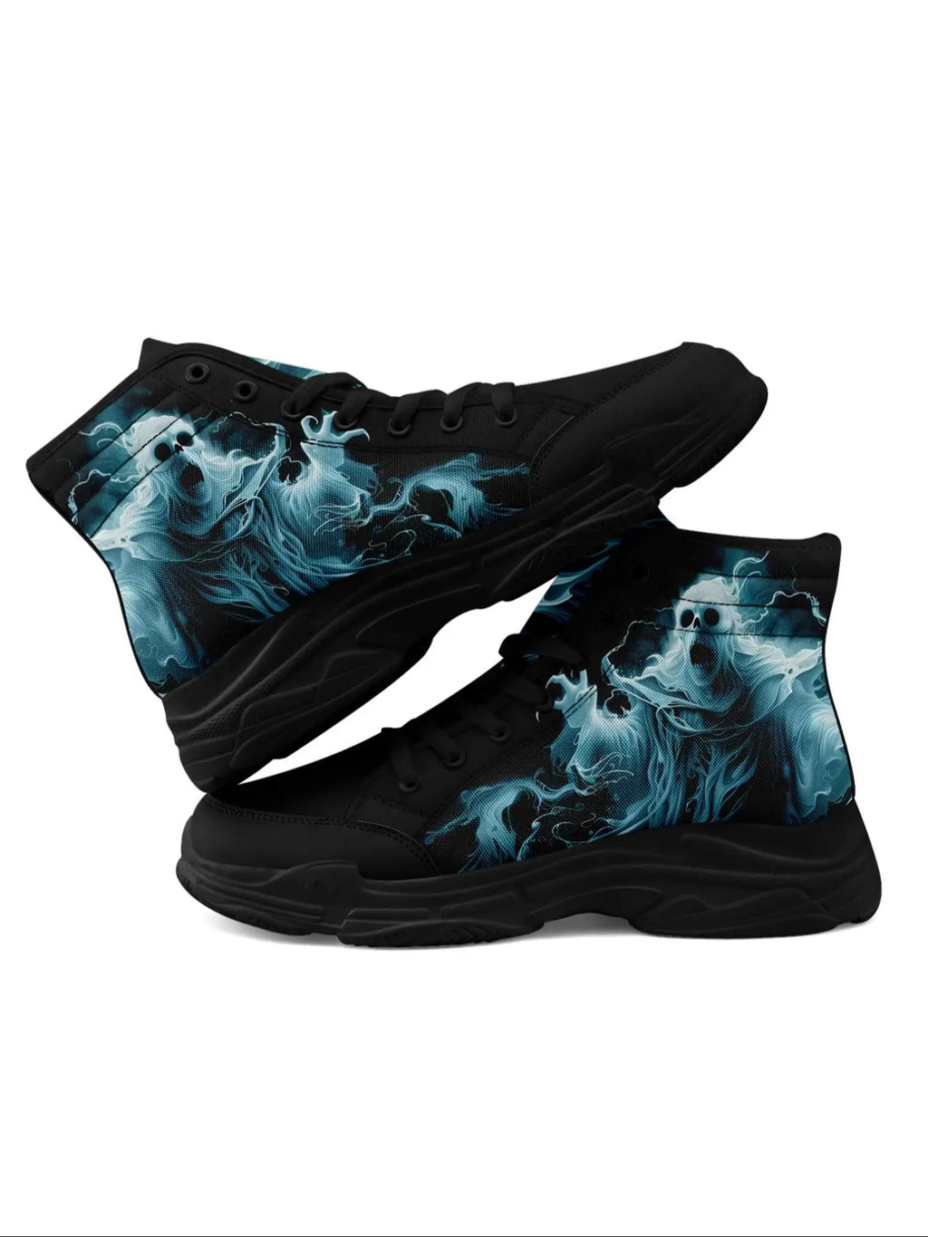 Men'S Halloween Theme Animal Print Decor High Top Sneakers, Casual Comfortable Breathable Sports Shoes, Fashionable Sneakers for Daily Wear, Graphic Print Sneakers