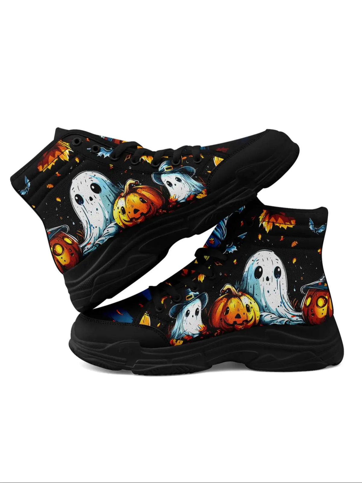 Men'S Halloween Theme Animal Print Decor High Top Sneakers, Casual Comfortable Breathable Sports Shoes, Fashionable Sneakers for Daily Wear, Graphic Print Sneakers