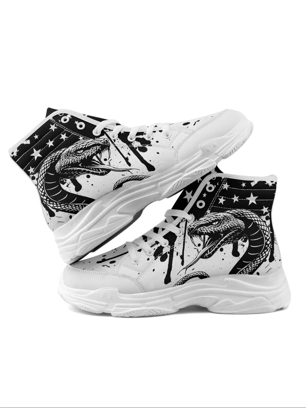 Men'S Halloween Theme Animal Print Decor High Top Sneakers, Casual Comfortable Breathable Sports Shoes, Fashionable Sneakers for Daily Wear, Graphic Print Sneakers