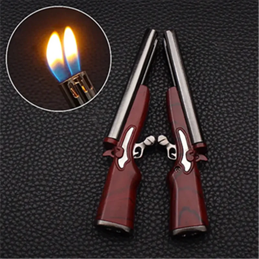 Metal Personalized Inflatable Lighter Windproof Jet Flame Pistol Outdoor Portable Lighter Cigarette Accessories Men's Gift