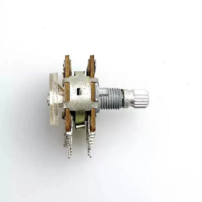 10PCS 16type 8-pin Dual A100K With Equal-tone Tap Stepping Audio Power Amplifier Volume Potentiometer, Shaft Length 15MM