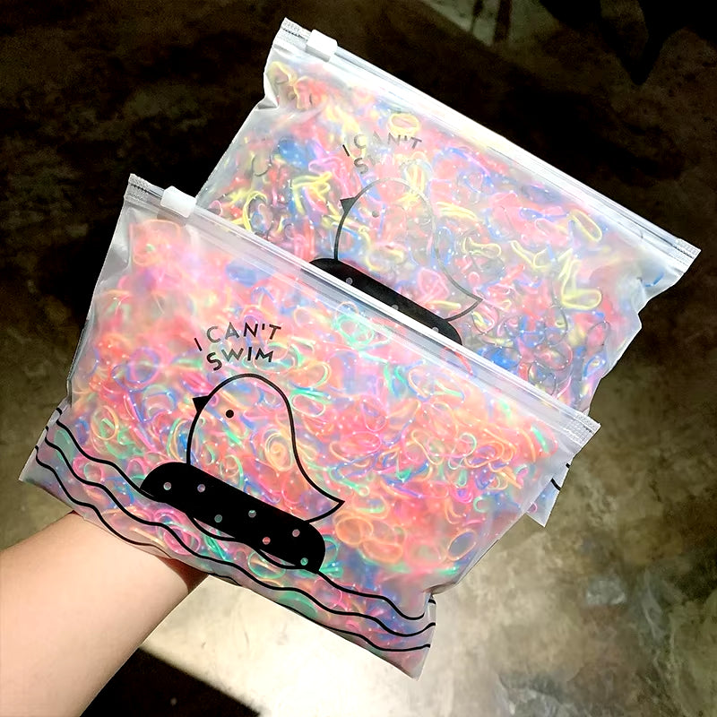 1000Pcs/Pack Girls Colorful Small Disposable Rubber Bands Gum for Ponytail Hold Scrunchie Hair Bands Fashion Hair Accessories