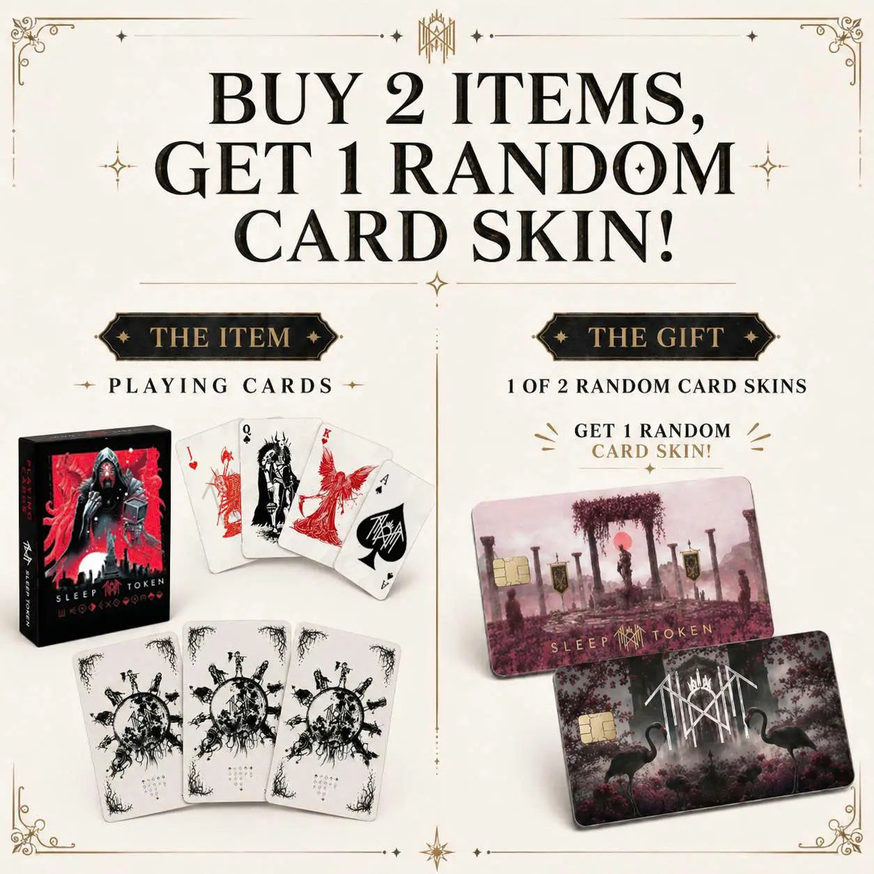 Sleep Token Playing Card Deck | Rock Music Band Collectible Poker Card Game | Gothic Fantasy Gift for Gamers and Fans
