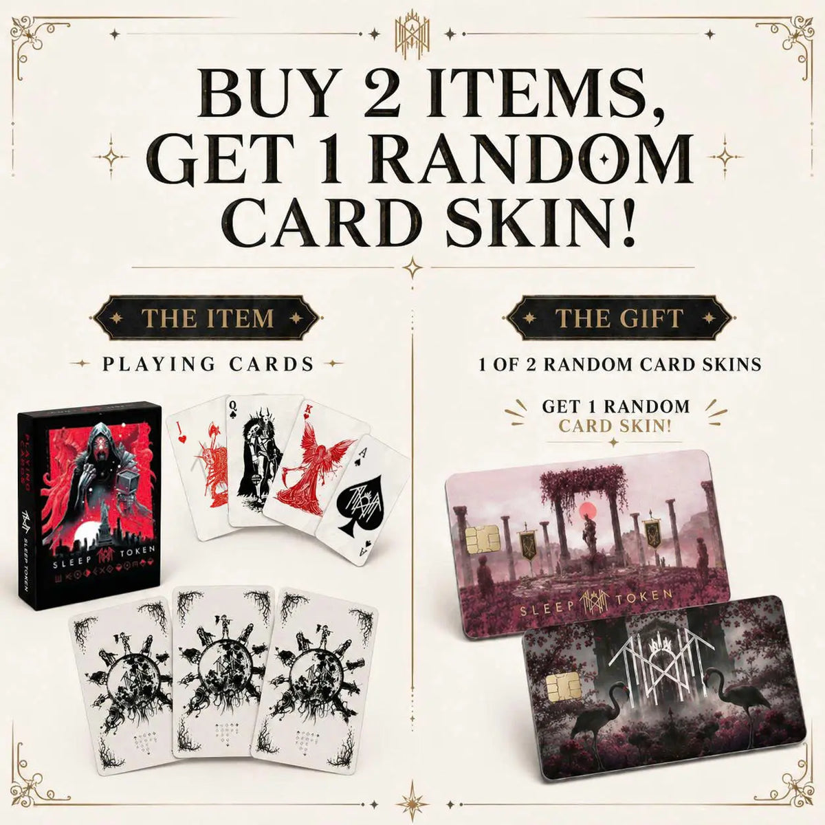 Sleep Token Playing Card Deck | Rock Music Band Collectible Poker Card Game | Gothic Fantasy Gift for Gamers and Fans