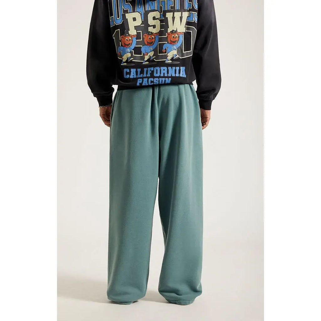 Pacsun Men'S Green Washed Fleece Extreme Baggy Sweatpants