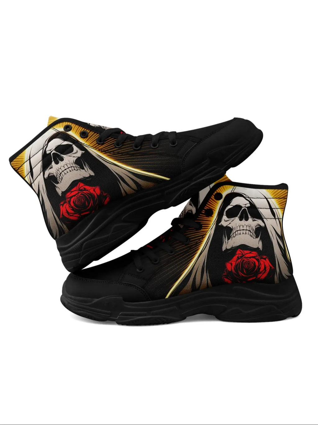 Men'S Halloween Theme Animal Print Decor High Top Sneakers, Casual Comfortable Breathable Sports Shoes, Fashionable Sneakers for Daily Wear, Graphic Print Sneakers