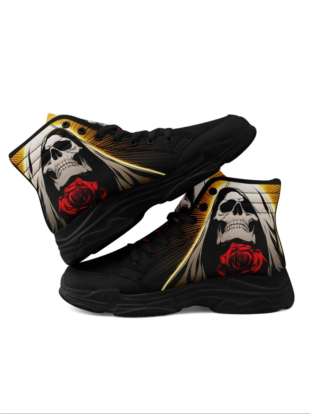 Men'S Halloween Theme Animal Print Decor High Top Sneakers, Casual Comfortable Breathable Sports Shoes, Fashionable Sneakers for Daily Wear, Graphic Print Sneakers